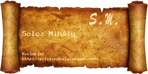 Solcz Mihály névjegykártya