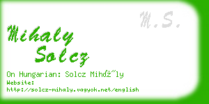 mihaly solcz business card